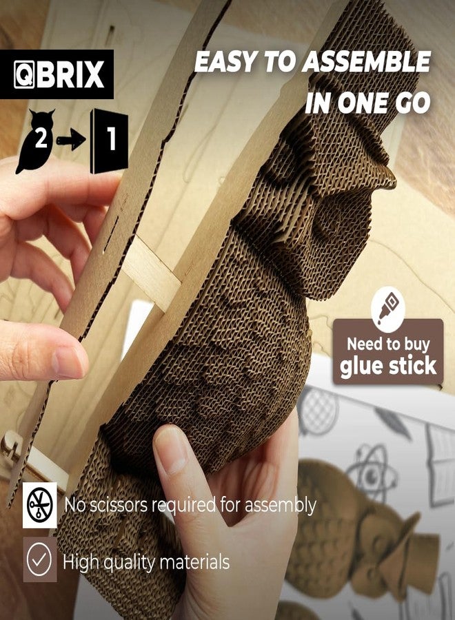 QBRIX 2 Owls 3D Puzzles for Adults, 3D Model Kit for Teens, DIY Crafts for Home Decor, Original Gift for Boys&Girls, Cardboard Model Building Kit,14+ Craft Kit - Image 3